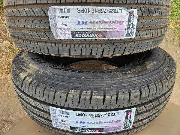 New Hankook LT225/75R16 10PR M+S Tires (2) 1
