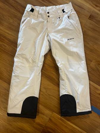 Snow pants - women’s medium 27L, white and black 1