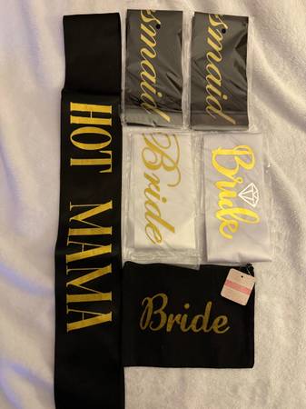Brand New Bride to be and Bridesmaids Sashes/Bride mini bag 1