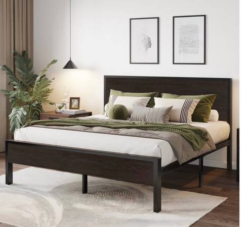 New Queen bed frame + headboard 1