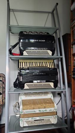 Accordion shelf metal and glass 1