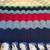 Multi-Colored Hand-Knit Afghan/Throw with Dark Blue Fringe 3 thumbnail