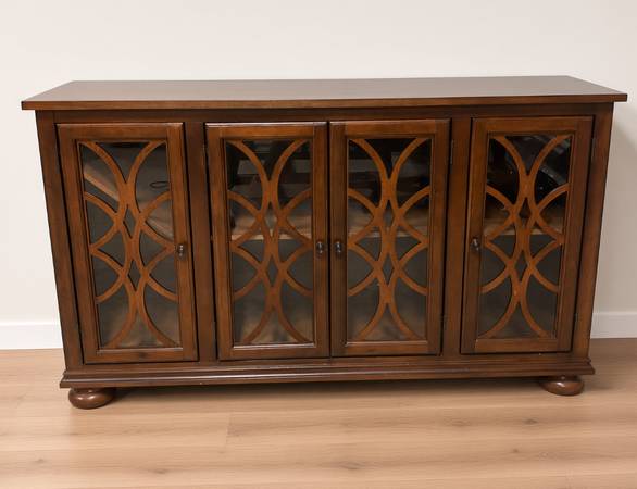 Buffet Solid Wood with Glass Doors - High Quality - Like New Condition 1