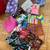 Lot of fabric fabrics woven, foam, Metallics, crepe ribbon, black lace 2 thumbnail