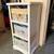White Wood Shelving storage unit with 3 pull out wicker basket/drawers 16 thumbnail