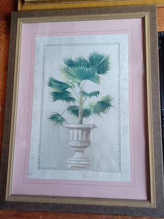Upright, large framed picture of an Italian urn 1