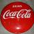 D66 - 48" Diameter 1950's Coca Cola Button Metal Sign 1 thumbnail
