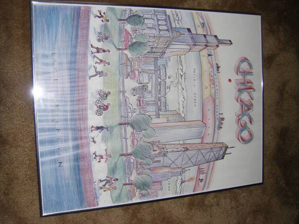 Framed Chicago Skyline Poster 1