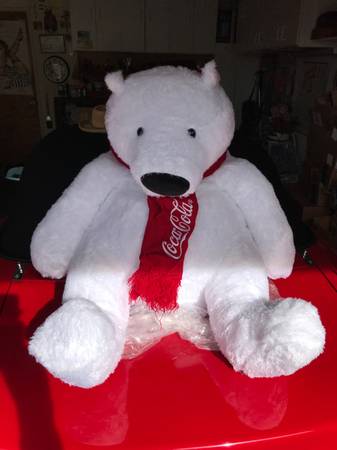 30” Plush Polar Bear with Knitted Scarf 1
