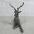 Reindeer Stag Deer Buck Pewter Brass Reclining Statue 9" Length 5 thumbnail