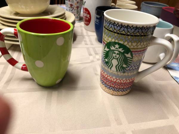 Starbucks and Polka Dot Mugs 1