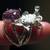 Purple Amethyst and Emerald Ring in Silver Flower 1 thumbnail
