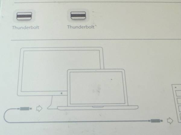 Cable Thunderbolt genuino de Apple (2 m) - Blanco - $60 (Westwood Los Ángeles CA)63471427878401124