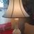 vtg Table lamp -3 way bulb pretty etched design-lampshade not original 2 thumbnail