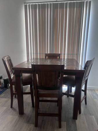 Pub Dining Table set with 4 Chairs PRICED TO SELL 1