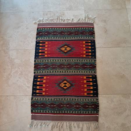 Beautiful collectable hand woven rug from Oaxaca,  Mexico 1