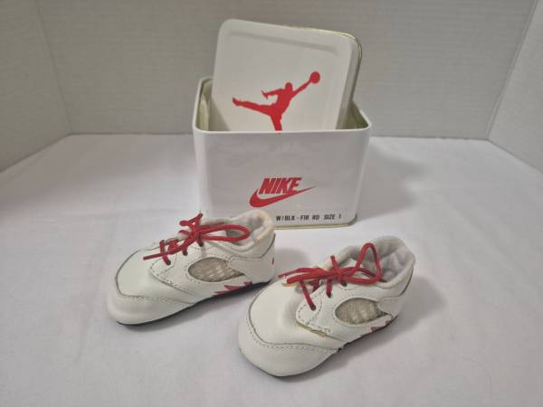 Vintage Nike 1989 First Jordan Baby Shoes Size 1 Fire Red Mint Rare 1
