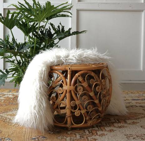 Rattan Hand Woven Peacock Ottoman - $33563471461591553120