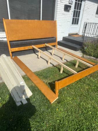 Solid wood King Bed Frame & Mattress $400 1