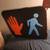 Stop hand.. and.. pedestrian walking sign- vintage glass 2 thumbnail