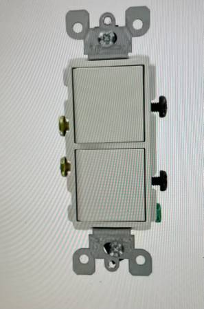 Leviton Decora 15 Amp Single Pole Dual Switch White 5634-WS 1