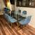 Blue gold velvet glass dining set 4 thumbnail