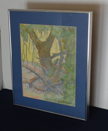 Arts-Original Watercolor by Erik Lindgren, signed-Abstract Painting 1