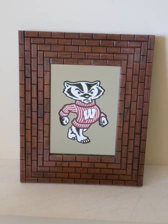 #193  Wisconsin Badger on a framed mirror 1