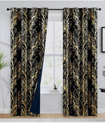 blackout curtains tree branches motif + Duvet cover 1