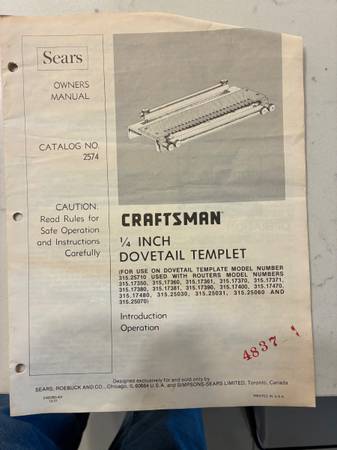 Sears Dovetail templates 1