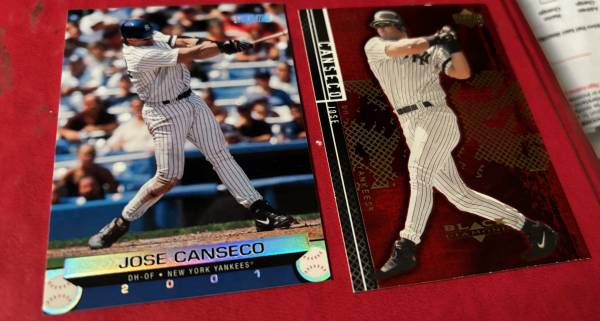 Jose Canseco 2 Yankees baseball cards Topps/Upper Deck 1