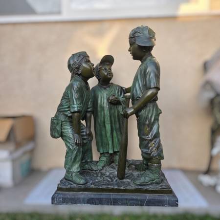 Jim Davidson Bronze Sculpture – Children Playing Baseball 1