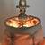 Bronze Table Lamp w/ Peach Shade & Hanging Gems 3 thumbnail