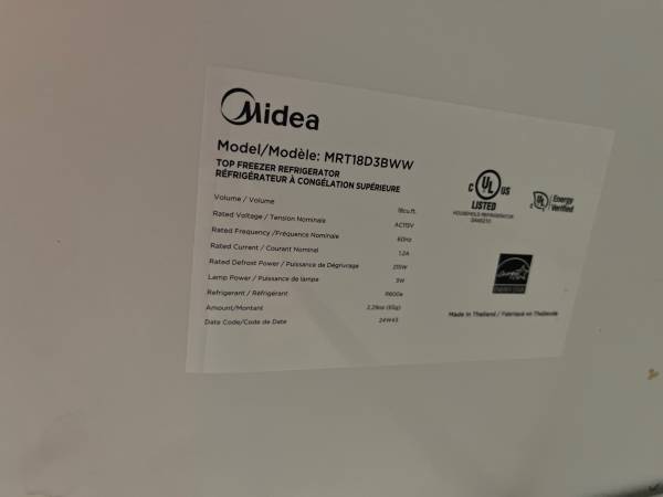 Midea 18cu refrigerator 1