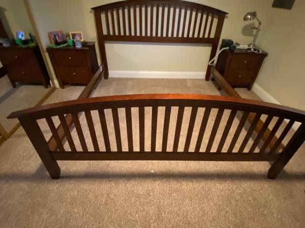 King bed frame with one nightstand 1