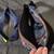 Dark Navy Blue, White, Light Blue Dark Brown TH Canvas Purse 3 thumbnail