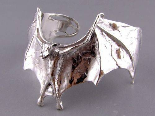 Strerling .925 Custom SILVER BAT Cuff 1