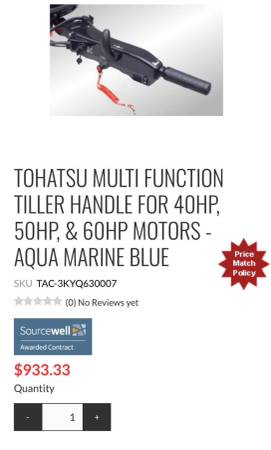 2016 brazo de control multifunción Tohatsu - $495 (Lynnwood)63470269371137124