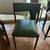 Leather chairs, green and oak wood set of two 2 thumbnail
