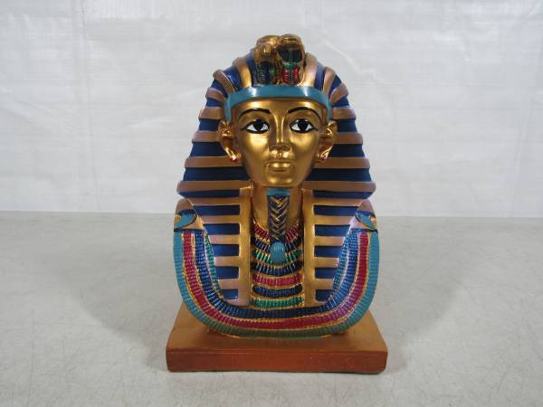 Egyptian Statue Pharaonic Of King Tutankhamun Bust With Hieroglyphs 1