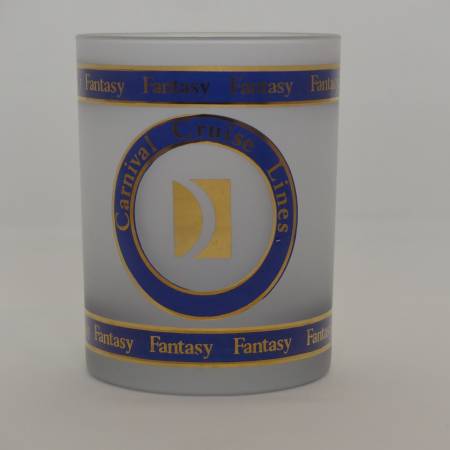 Vintage Carnival Cruise Lines Fantasy Fun Ship Frosted Bar Glass from 1