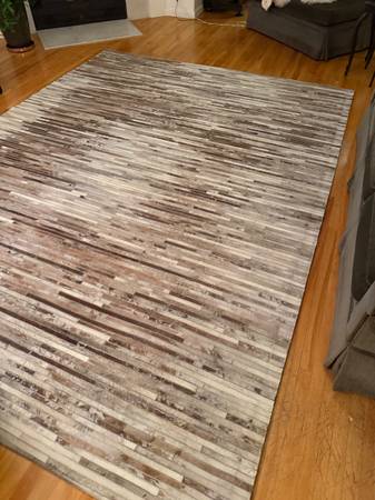 Restoration Hardware Cowhide Strip Rug 1