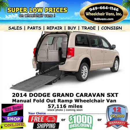 2014 Dodge Grand Caravan SXT Wheelchair Van    1