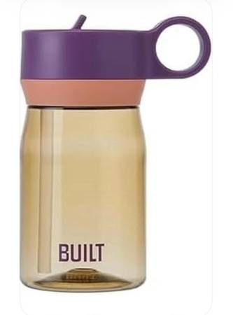 3 pk Built Cascade Water Bottle With Straw Lid, 12oz, Purple Sunset, Made From D 1
