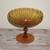 Empoli Italian Amber Hand Blown Glass Large Twisted Pedestal Bowl 2 thumbnail