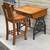 Large Antique School Desk With Solid Wood Chair. 2 thumbnail