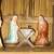Nativity vintage Creche lot manger plaster angel Christmas 3 thumbnail