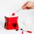 Heart Shaped Red Porcelain Chocolate Fondue Set 3 thumbnail