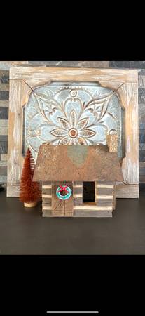 Primitive Cozy Christmas Log Cabin 1