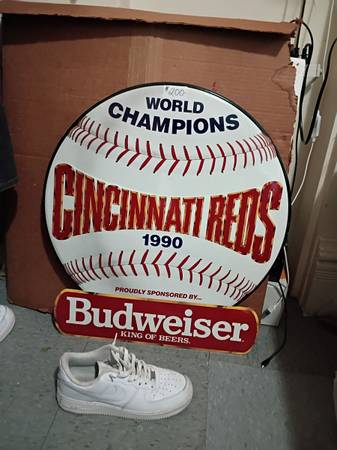 Cincinnati reds world championship Budweiser signs 1